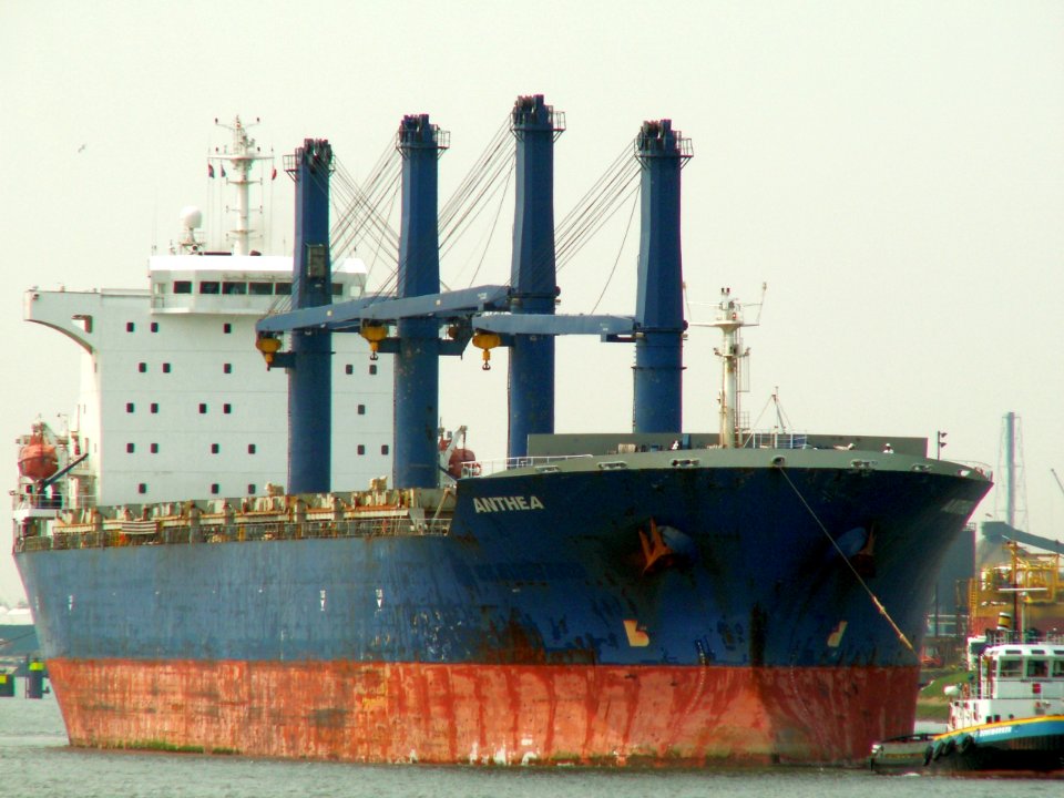Anthea - IMO 9112973 - Callsign A8IJ6 -p2 leaving Port of Rotterdam, Holland 04-May-2006