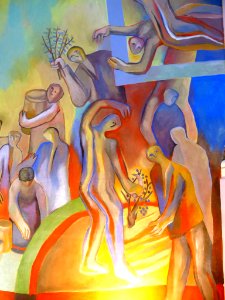 Antezana - San Miguel Arcángel, interior, 'Pinturas para la Vida' (Xabier Egaña) 17