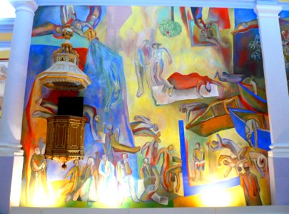 Antezana - San Miguel Arcángel, interior, 'Pinturas para la Vida' (Xabier Egaña) 06
