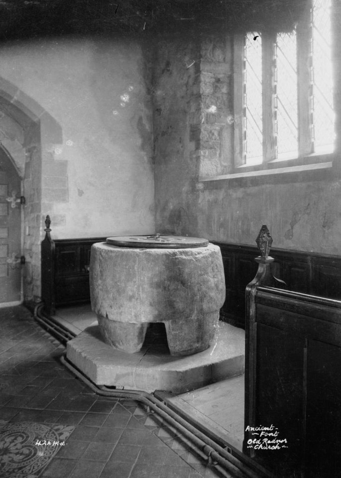 Ancient font Old Radnor church (1293539)