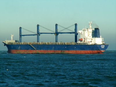 Anthea - IMO 9112973 - Callsign A8IJ6 -p3 leaving Port of Rotterdam, Holland 29-Jan-2006
