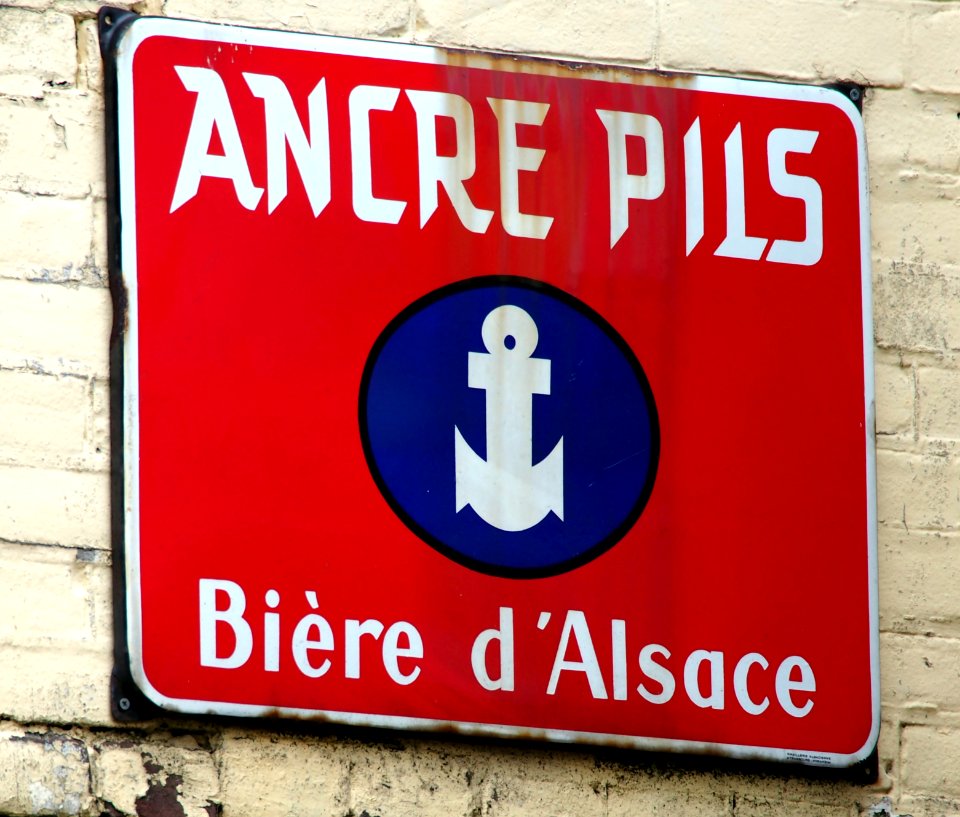 Ancre Pils, emaille reclamebord, Bier Reclamemuseum