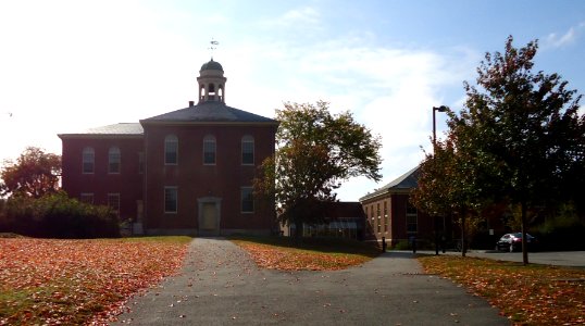 Andover Massachusetts Phillips Academy Bulfinch Hall (left) Sports complex (right)
