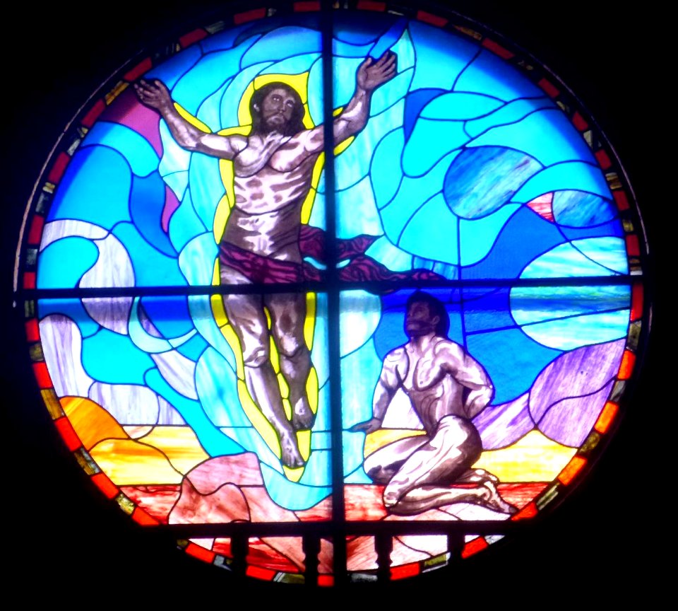 Andosilla - Basílica de la Virgen de la Cerca, vidrieras 1