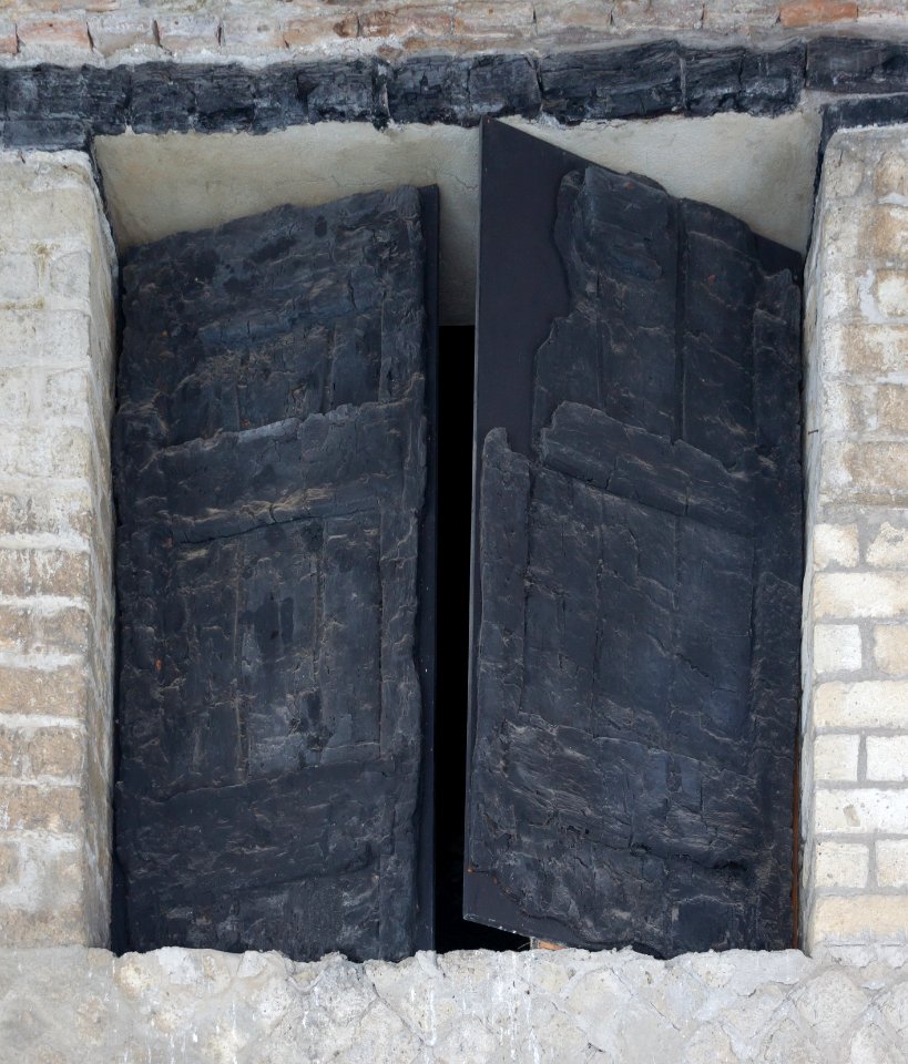 Ancient roman burnt window shutters Herculaneum