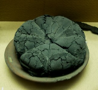 Ancient roman bread Pompeii Museum Boscoreale