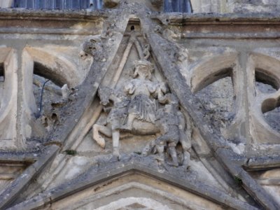 Ancerville (Meuse) église (06) (extérieur) relief dessus entrée