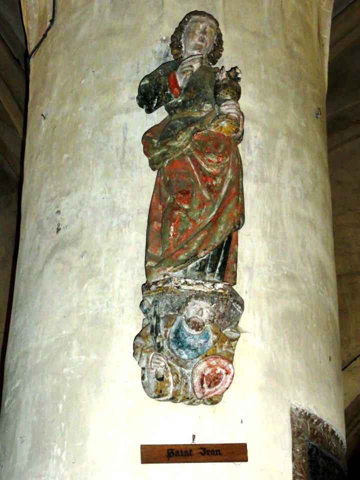 Ancerville (Meuse) église, statue (09) Saint Jean