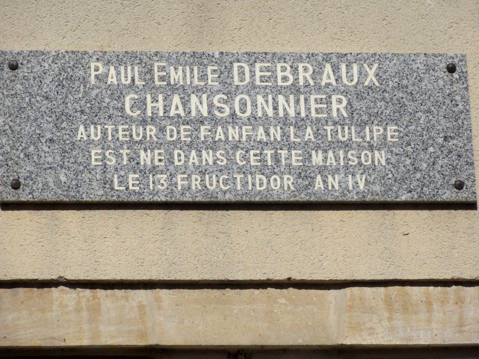 Ancerville (Meuse) maison natale Paul Emile Debraux, plaque