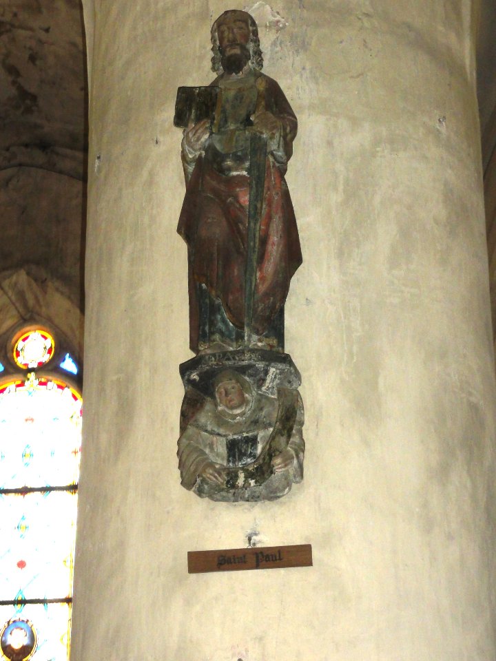 Ancerville (Meuse) église, statue (11) Saint Paul
