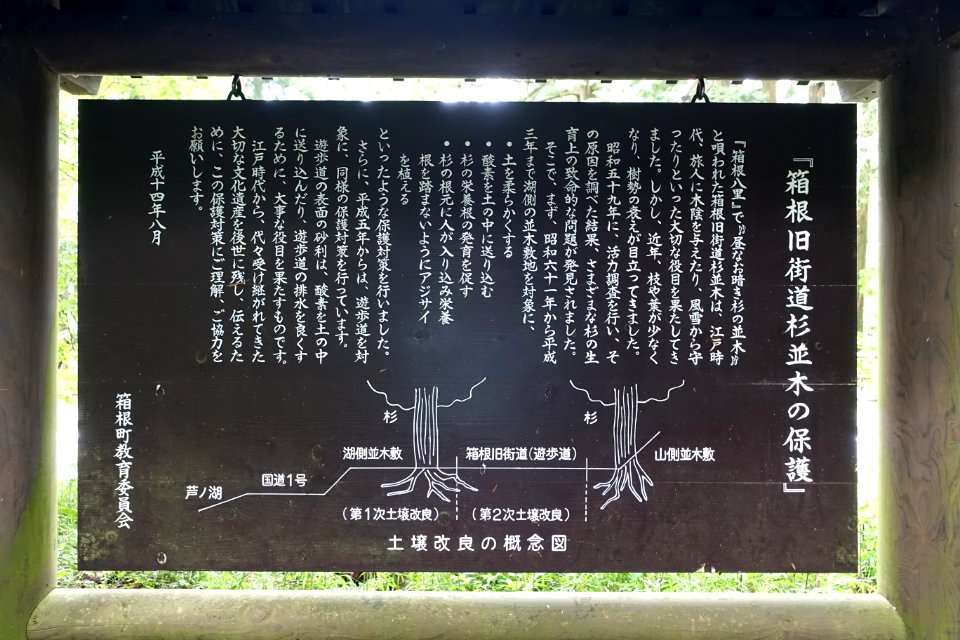 Ancient Cedar Avenue sign, Hakone old road - Hakone, Japan - DSC05954