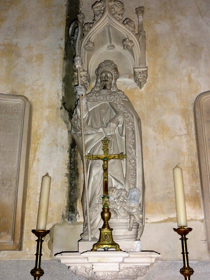 Ancerville (Meuse) église, statue (02) Saint Nicolas