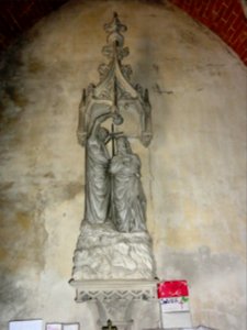 Ancerville (Meuse) église, statue (01) Baptême du Christ