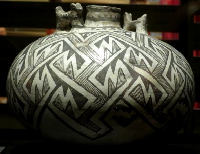 Ancestral Pueblo, Tularosa black on white canteen, c. 1100-1250 CE, Heard Museum