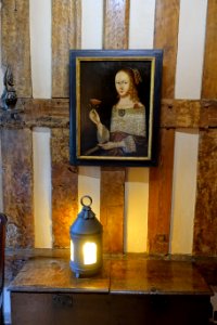 An Unknown Woman holding a Rose, British (English) school, 1600-1699, oil on panel - Packwood House - Warwickshire, England - DSC09005