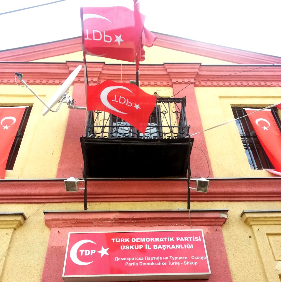 An office belongs to Democratic Party of Turks in Skopje
