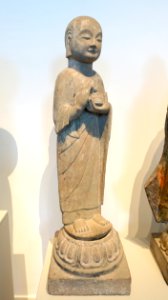 Ananda, China, probably Shanxi province, Sui dynasty, 581-618 AD, sandstone with traces of pigments - Östasiatiska museet, Stockholm - DSC09276