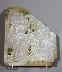 Annunciation, Germany or Netherlands, c. 1500, mother of pearl - Bode-Museum - DSC03652