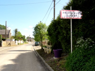 Anguilcourt-le-Sart (Aisne) city limit sign