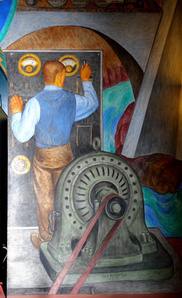 Animal Force and Machine Force by Ray Boynton, detail - Coit Tower, San Francisco, CA - DSC04729