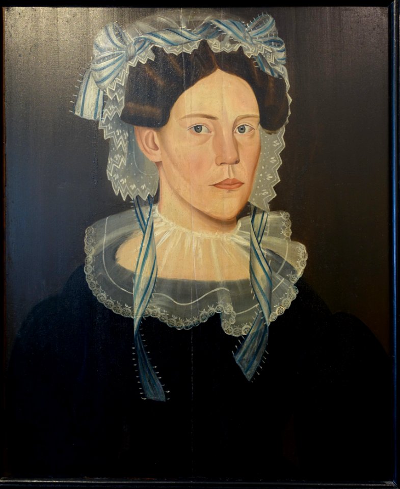 Anna Scoville Herrick by Sheldon Peck (1797-1868), c. 1828, oil on wood - Bennington Museum - Bennington, VT - DSC08505