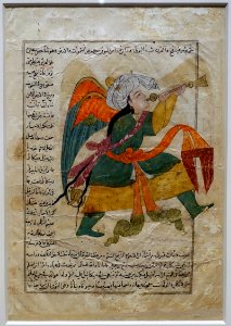 Angel Israfil, from Aja'ib al-makhluqat wa ghara'ib al-mawjudat (The Wonders of Creations and Oddities of Existence) by al-Qazvini, Iraq or Turkey, early 1400s, ink, color - Freer Gallery of Art - DSC04720