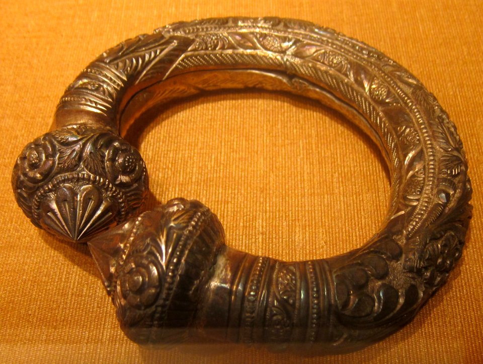 Anklet from India, 19th century, silver with gold wash, HAA