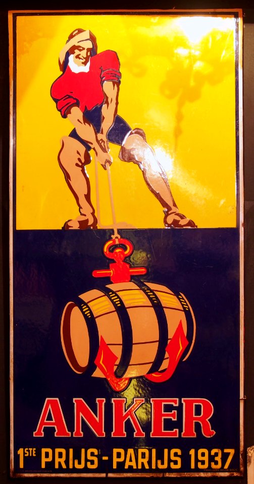 Anker bier enamel advertising sign