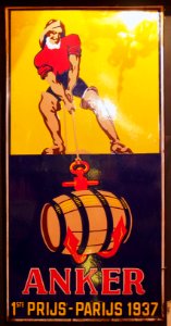 Anker bier enamel advertising sign