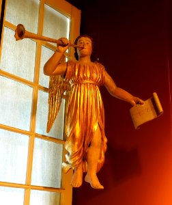 Angel Gabriel, from the church of Maskinonge, wood, gold foil - Château Ramezay - Montreal, Canada - DSC07508