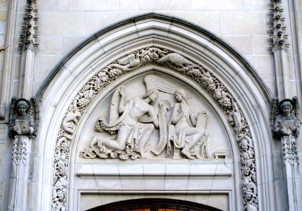 Annunication tympanum - University Chapel - Princeton University - Princeton, NJ - DSC00798