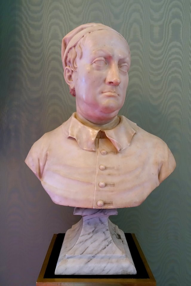Andrea Palladio by John Michael Rysbrack, c. 1725, marble - West Sketch Gallery, Chatsworth House - Derbyshire, England - DSC03291