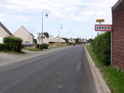 Annois (Aisne) city limit sign