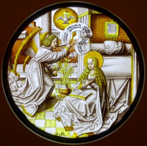 Annunciation, Lower Rhine, c. 1520, stained glass - Museum Schnütgen - Cologne, Germany - DSC09844