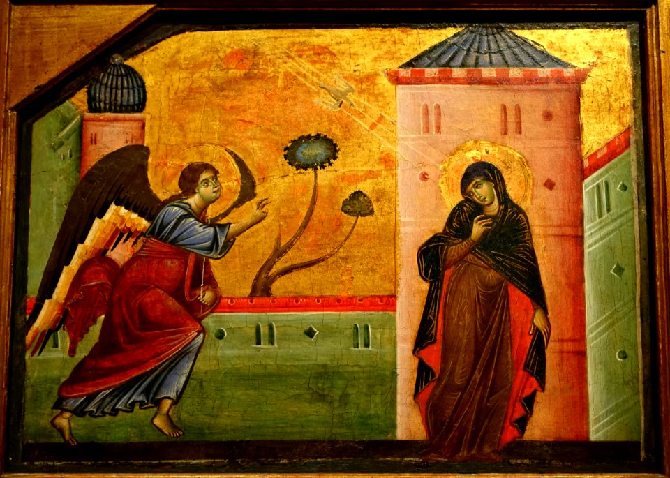 Annunciation by Guido da Siena, Italian, 1270s, tempera on wood panel - Princeton University Art Museum - DSC06676