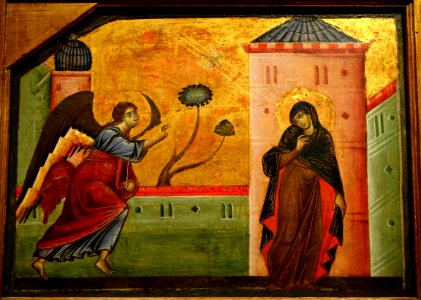 Annunciation by Guido da Siena, Italian, 1270s, tempera on wood panel - Princeton University Art Museum - DSC06676