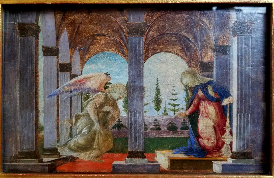 Annunciation by Sandro Botticelli, early 1490s, tempera on panel - Hyde Collection - Glens Falls, NY - 20180224 122453