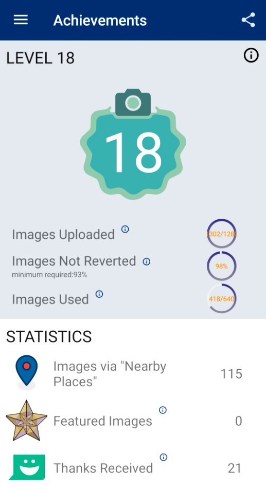 Android Commons app- Achievements screen