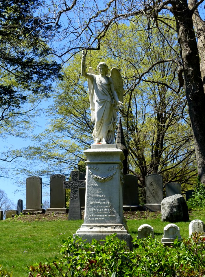 Angel with torch, view 2 - Mount Auburn Cemetery - Cambridge, MA - DSC09159