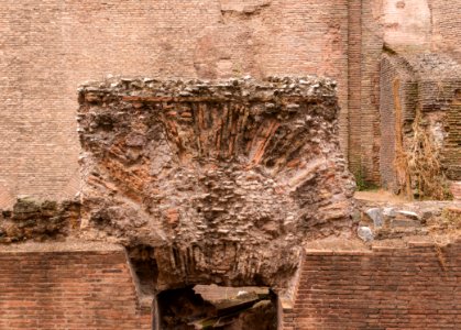 Ancient roman brick vault Pantheon Rome photo