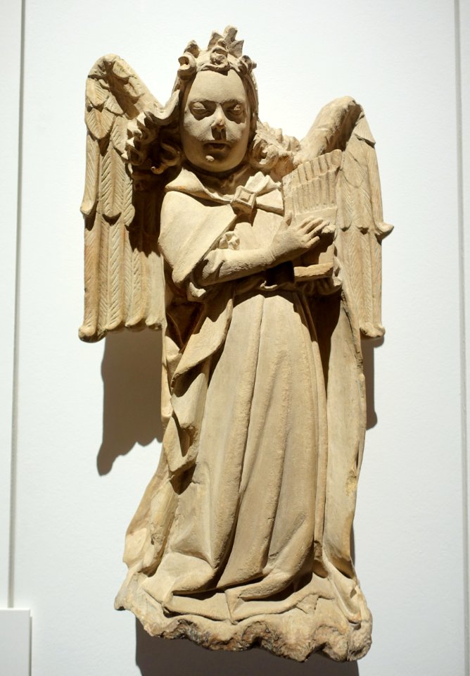Angel playing music, Westphalia, Baumberg sandstone - Museum Schnütgen - Cologne, Germany - DSC09881