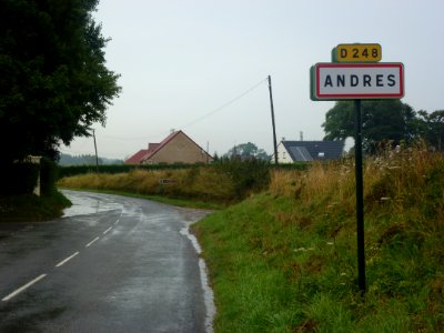Andres (Pas-de-Calais) city limit sign