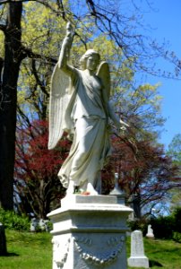 Angel with torch, view 3 - Mount Auburn Cemetery - Cambridge, MA - DSC09161