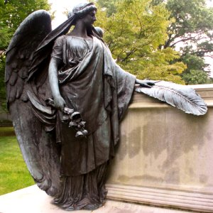 Angel on James Martinus Schoonmaker monument, Homewood Cemetery, Pittsburgh