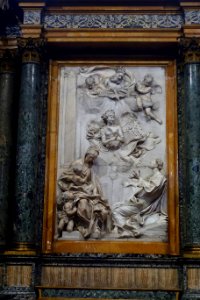 Angel Urges the Sacred Family to Flee to Egypt by Antonio Raggi, 1675, in the Ginetti Chapel - Sant'Andrea della Valle - Rome, Italy - DSC09664