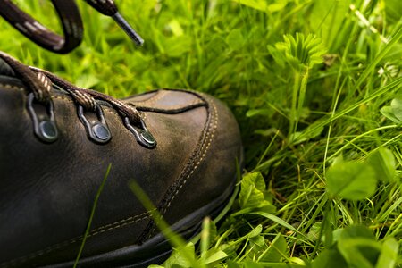 Outdoor alpine boots shoelaces photo