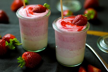Yogurt strawberries fruit