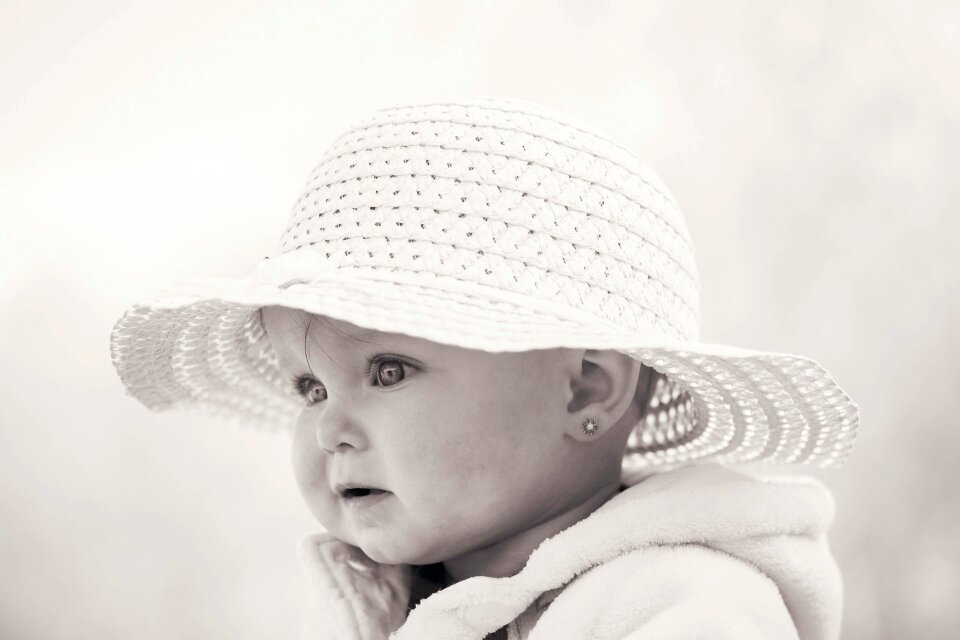 Hat black and white outdoors