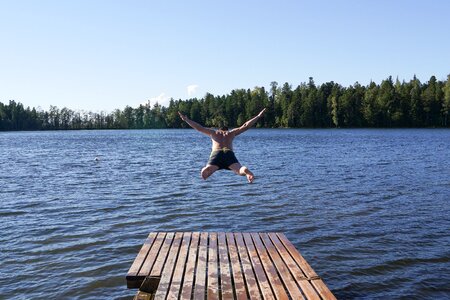 Flight the siberian lake taiga