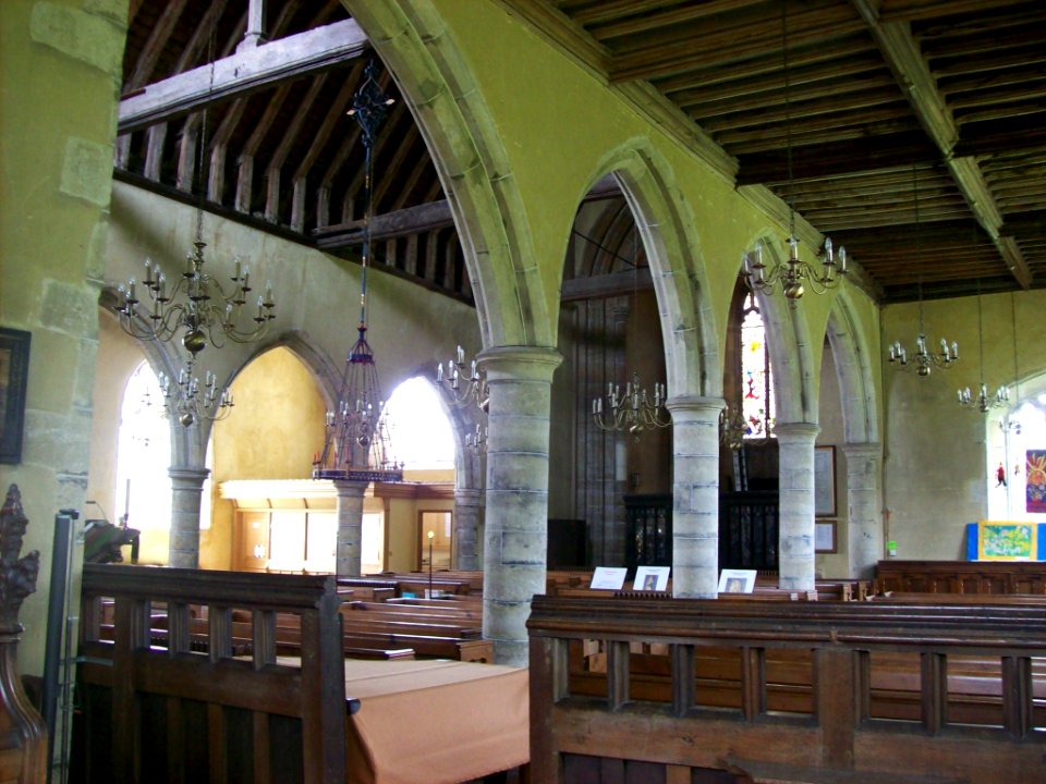 All Saints, Biddenden, interior, looking west